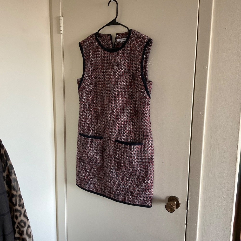 veronica beard Ravenna Sleeveless Metallic Cotton Tweed Minidress - Picture 3 of 9